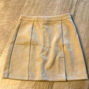 Faux suede bone mini skirt